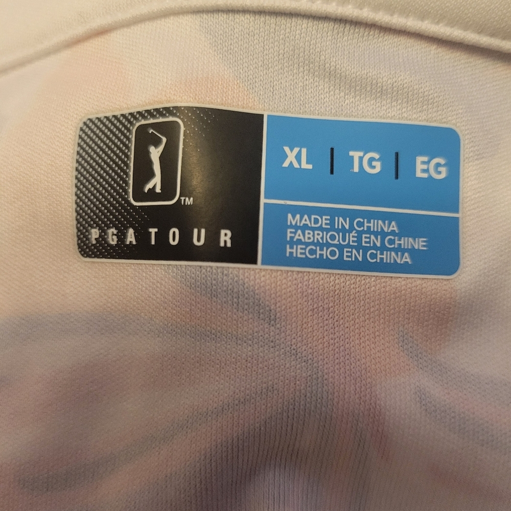 PGA Tour White and Pink Golf Polo Size XL - Picture 4 of 6